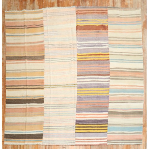 Striped Turkish Square Kilim  No. j3980