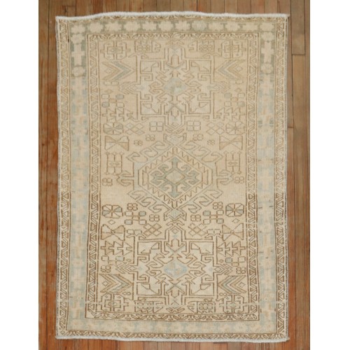 Neutral Color Heriz Karadja Small Rug No. j3982