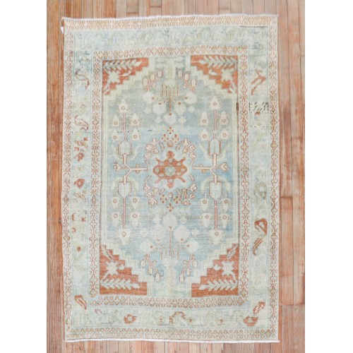 Green Apricot Persian Heriz Small Rug No. j3997