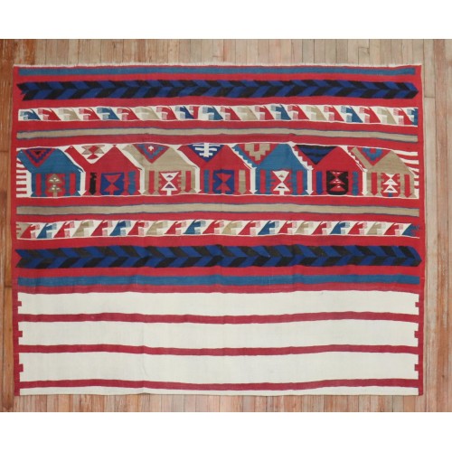 Antique Square Persian Tribal Kilim No. j4023