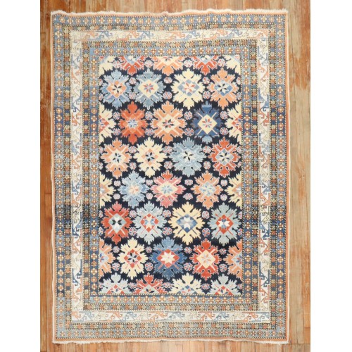 Turkish Azari Vintage Inspired Caucasian Snowflake Rug No. j4027