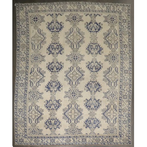 Ivory Blue Crab Antique Oushak Rug No. j4064