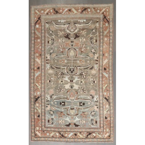 Masculine Gray Brown Antique Persian Bidjar  No. j4084