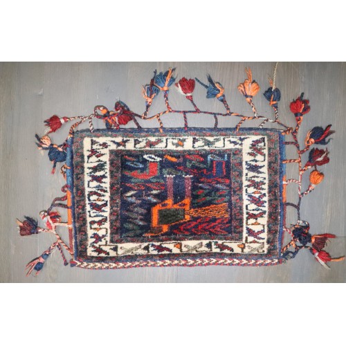 Afghan Pigeon Spindle Rug Bag No. j4175