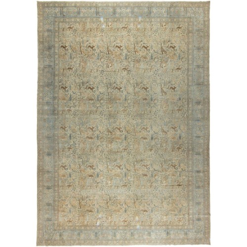 Large Tabriz Pictorial Animal Motif Rug No. j4184