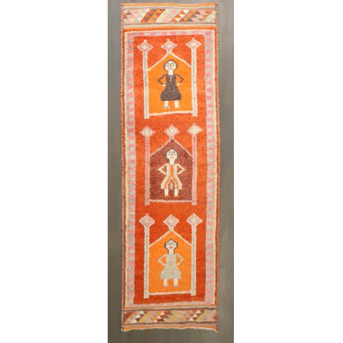 Pictorial Women Anatolian Runner No. j4198