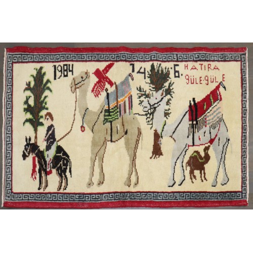 Turkish Pictorial Camel Caravan Rug No. j4199