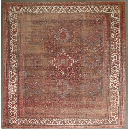 Square Antique Shiraz Room Worn Rug No. j4201