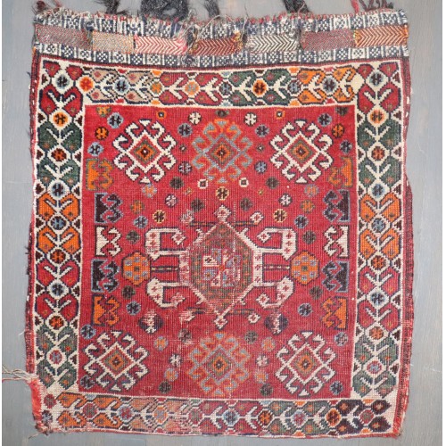 Worn Red Tribal Persian Bagface Rug No. j4213