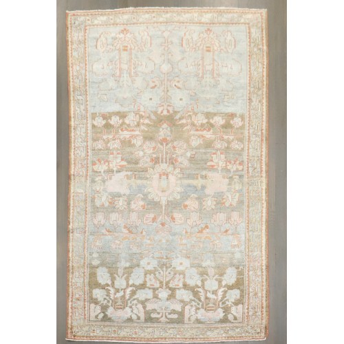 Antique Floral Malayer Accent Rug No. j4238