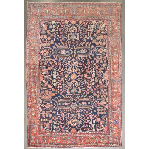 Stunning Navy Antique Sarouk Fereghan Rug No. j4270