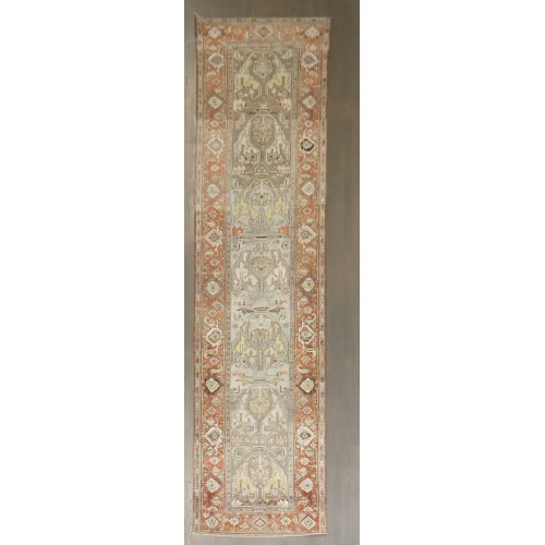 Silver Antique Persian Bidjar Runner No. j4275