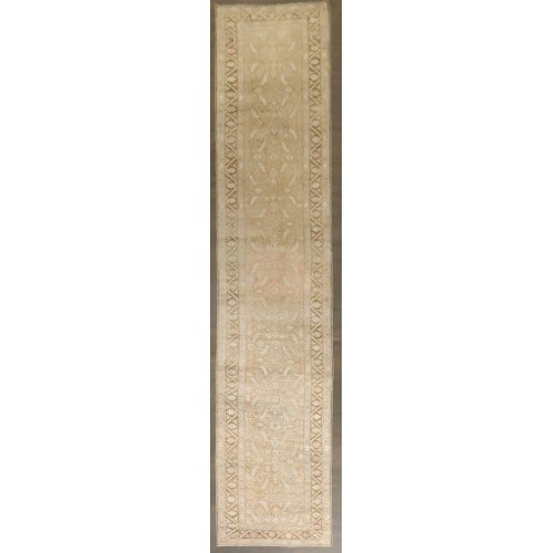 Brown Beige Antique Runner No. j4323