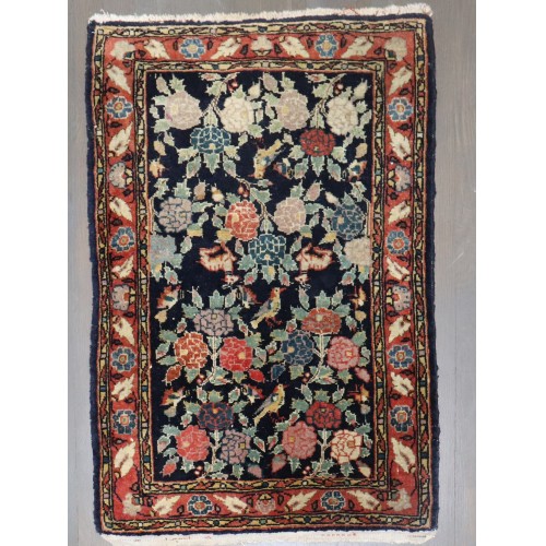 Floral Persian Kazvin Mini Rug No. j4347