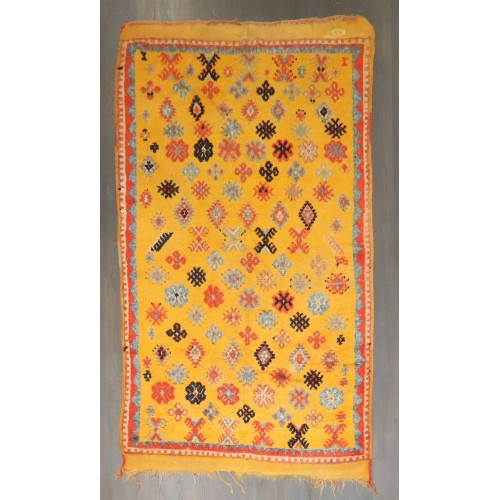 Yellow Vintage Moroccan Rug  No. j4348