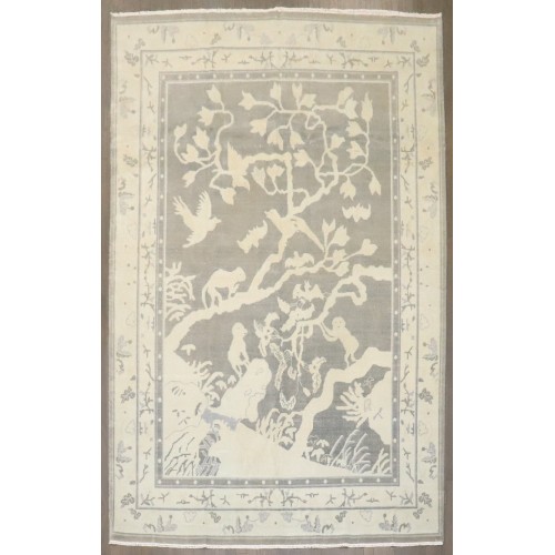 Chinese Pictorial Monkey Vintage Rug No. j4361