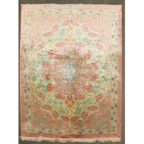Silk Persian Qum Mini Rug No. j4389