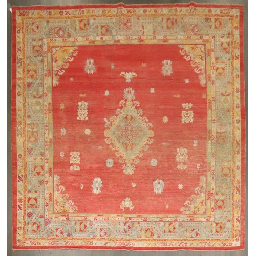 19th Century Angora Turkish Square Oushak Rug No. j4420