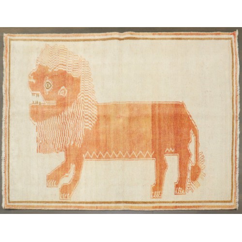 Lion Vintage Persian Gabbeh Rug No. j4470