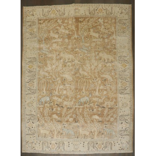 Indian Lahore Animal Pictorial Rug No. j4514