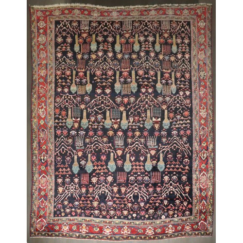 Jewel Toned Persian Willow Tree Antique Bakhtiari Rug No. j4539
