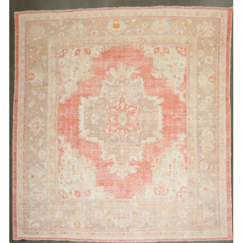 Square Antique Oushak Rug No. j4556