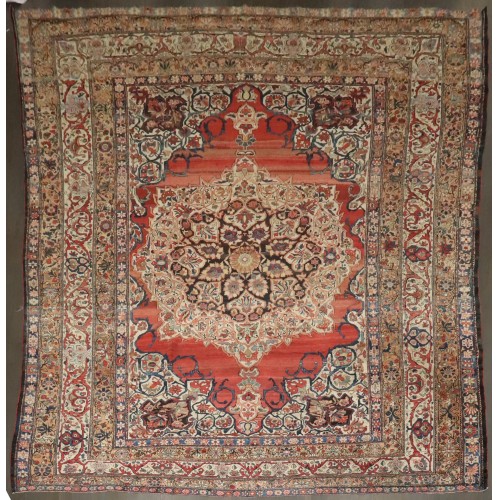 Dramatic Large Square Antique Bakhtiari Carpet No. j4566