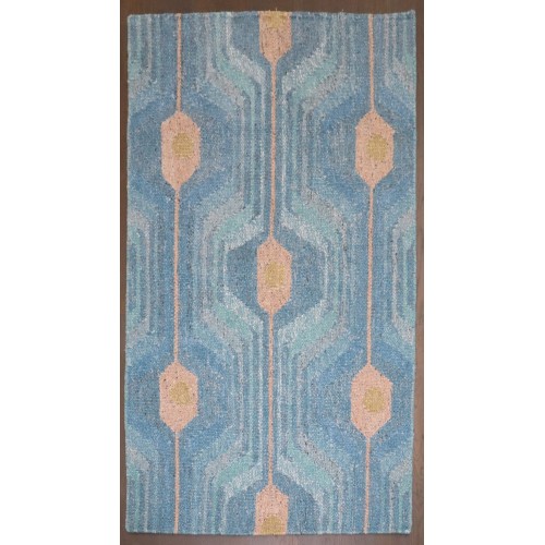 Blue Modern Scandinavian Kilim No. j4574