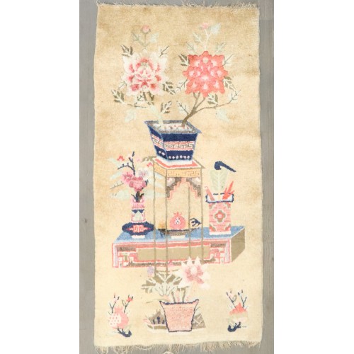 Floral Antique Chinese Batou Rug No. j4644