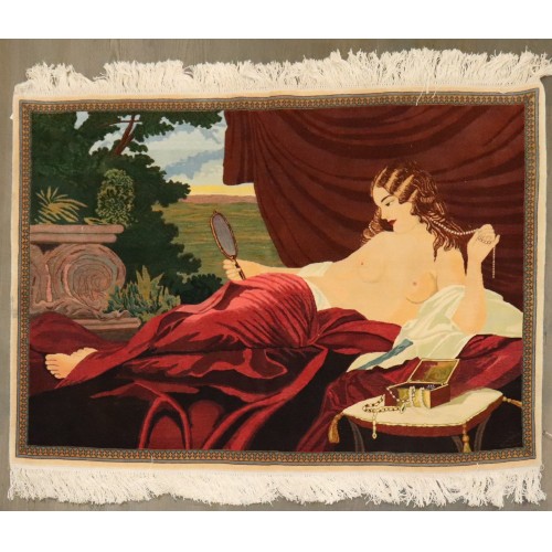 Nude Persian Tabriz Signed Carpet No. j4650
