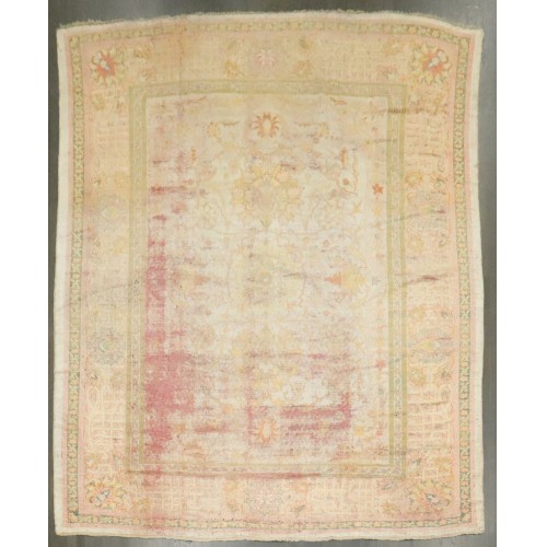 19th Century Worn Oushak Rug No. j4728