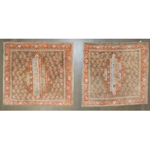 Pair of Square Small Persian Kurd RUgs No. j4741