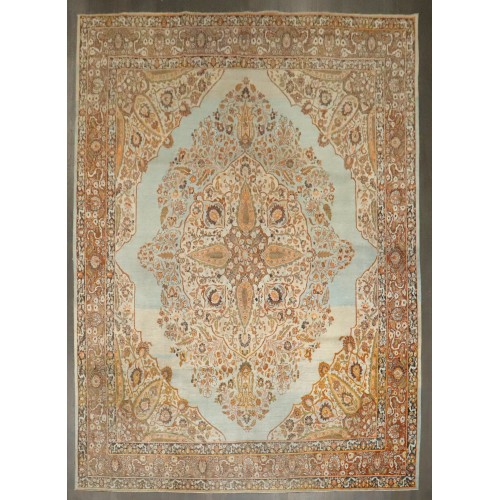 Stunning Turquoise Antique Persian Tabriz Rug No. j4875