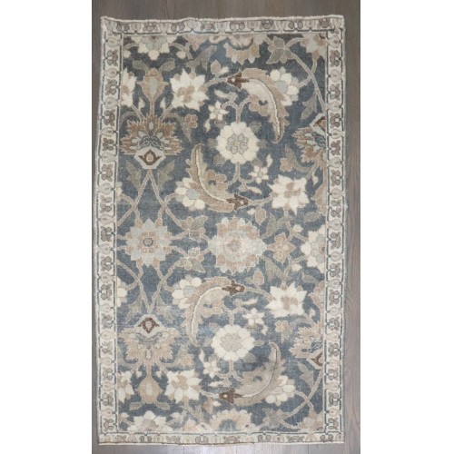 Green Blue Antique Persian Throw Rug No. j4919