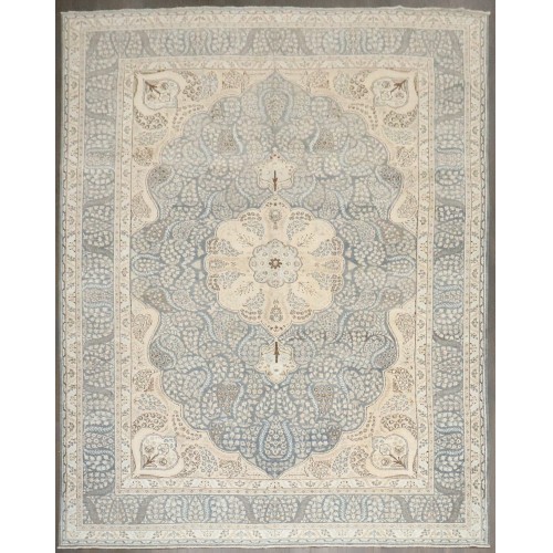 Blue Persian Tabriz Medallion Carpet No. j4935