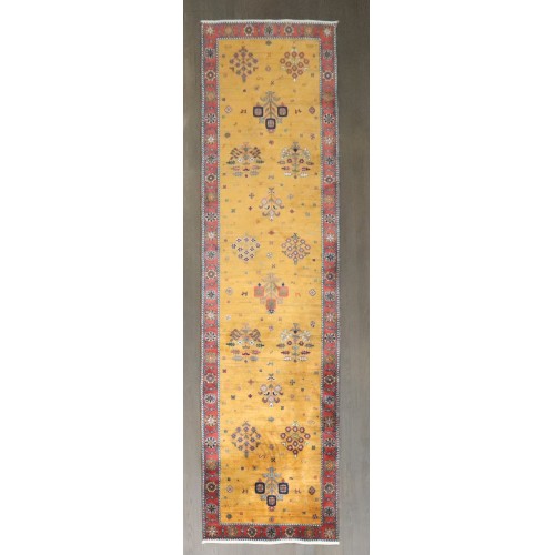 Vintage Inspired Mustard Persian Gabbeh Runner No. j4953