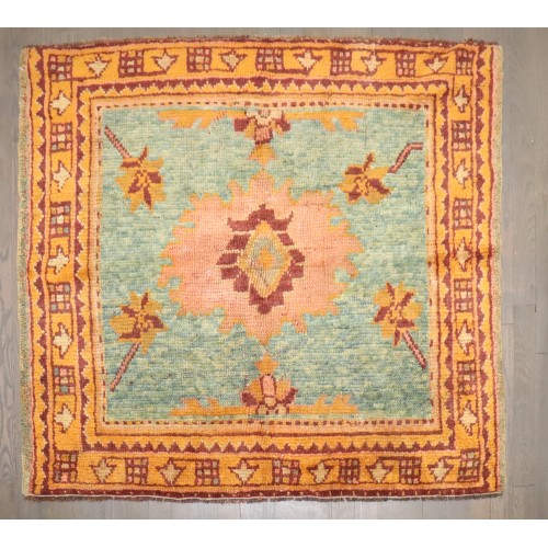 Blue Green Antique Oushak Square Rug No. j4960