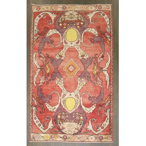 Whimsical Anatolian Turkish Rug No. j4974