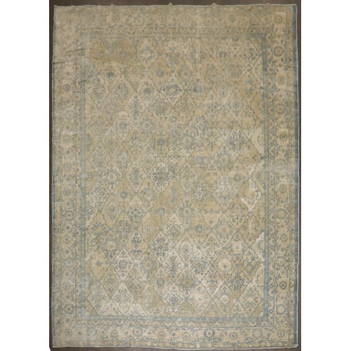 Lovely Blue Tan Chinese Geometric Rug No. j5031