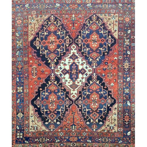 Large Scale Antique Geometric Persian Bakhtiari Rug No. j5107