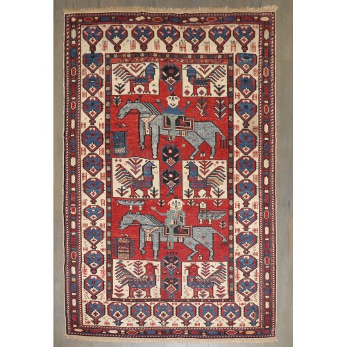 Antique Pictorial Caucasian Akstafa Shirvan No. j5147