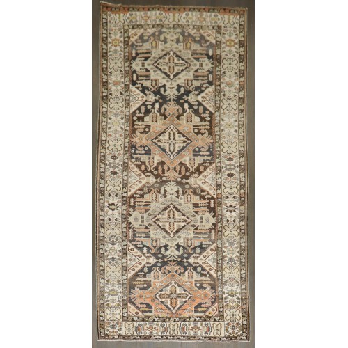 Gallery Size Geometric Antique Persian Bakhtiari Rug No. j5148