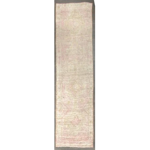 Pale Pink Vintage Turkish Anatolian Runner No. j5172