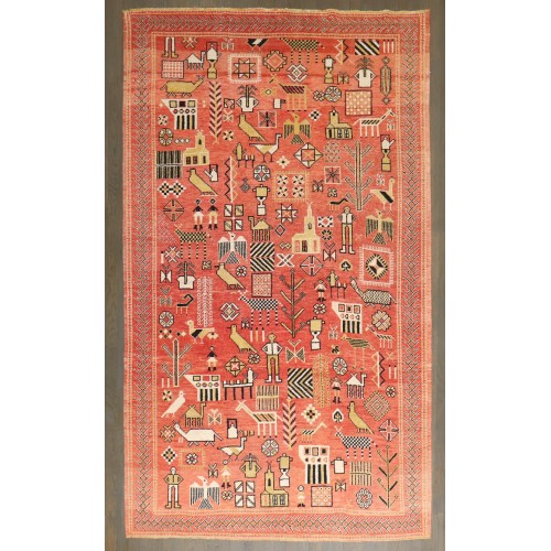Pictorial Moroccan Rug No. j5195