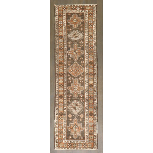 Brown Persian Heriz Runner No. j5202