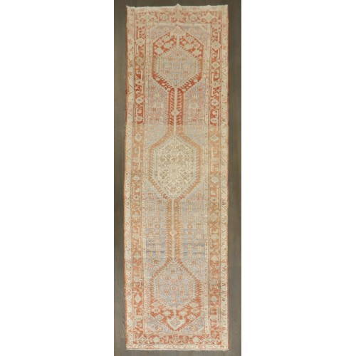 Persian Heriz Blue Geometric Runner No. j5242