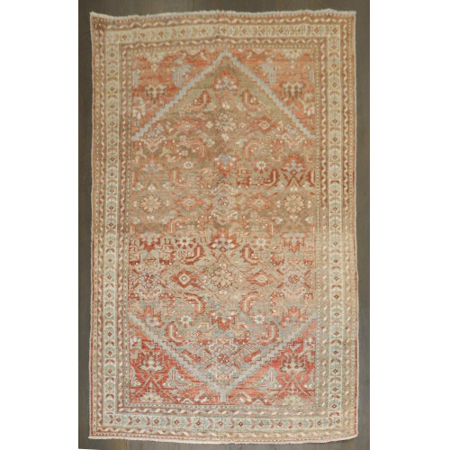 Soft Brown Field Malayer Accent Rug No. j5248