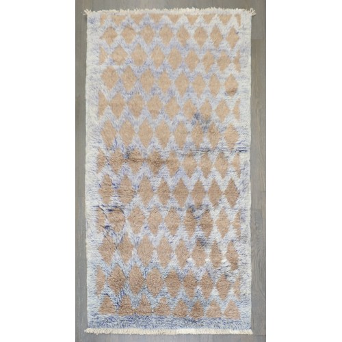 Turkish Konya Tulu Geometric Diamond Lattice Shag Rug No. j5309