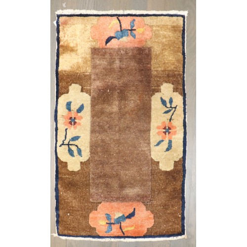 Brown Chinese Mini Peking Rug No. j5372