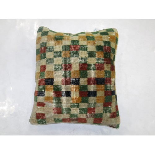 Checkerboard Turkish Deco Rug Pillow No. p1778
